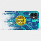 暗号通貨ビットコインおよび回路基板 Case-Mate iPhoneケース (裏面(横))