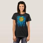 暗号通貨ビットコインおよび回路基板 Tシャツ (正面フル)