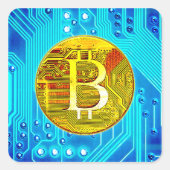 暗号通貨ビットコイン&チップ スクエアシール (正面)