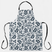 暗号通貨ブルーホワイトマネーパターン エプロン (正面)