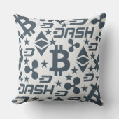 暗号通貨ブルーマネーパターン アウトドアクッション (正面)