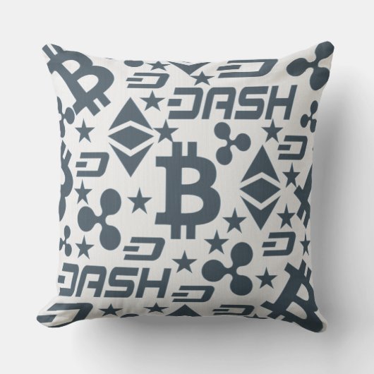 暗号通貨ブルーマネーパターン アウトドアクッション (正面)