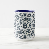 暗号通貨ブルーマネーパターン マグカップ (中央)