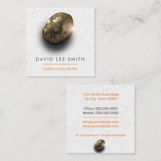 暗号通貨ブローカー スクエア名刺 (正面/裏面)