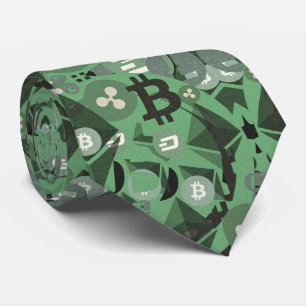 暗号通貨マネーグリーンパターンネックタイ ネクタイ