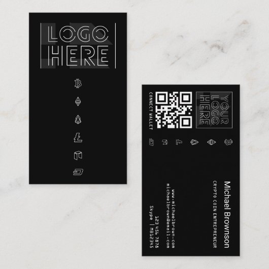 暗号通貨受け入れコインBitcoinショップ 名刺 (正面/裏面)