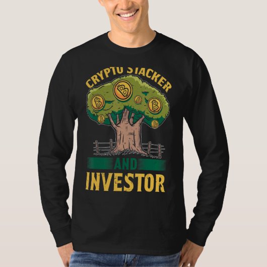 暗号通貨大富豪クリプトスタッカ投資家 Tシャツ (正面)