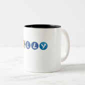 暗号通貨書ロゴ人気があるの名前 ツートーンマグカップ (正面右)