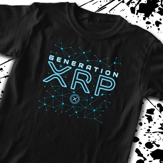 暗号通貨生成XRP暗号化ブロックチェーン Tシャツ