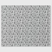 暗号通貨白黒マネーパターン ラッピングペーパー (フラット)