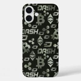 暗号通貨白黒 iPhone 16 PLUSケース