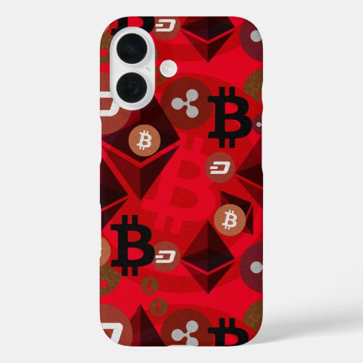暗号通貨赤デジタルマネーパターン Case-Mate iPhoneケース (裏面)