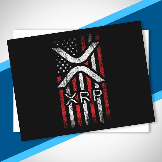 暗号通貨 – XRP暗号通貨アメリカンフラグ ポストカード