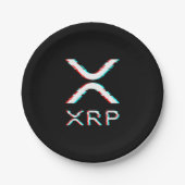 暗号通貨XRPグリッチ暗号通貨ミーム ペーパープレート (正面)