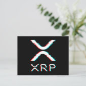 暗号通貨XRPグリッチ暗号通貨ミーム ポストカード (スタンド正面)