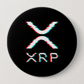 暗号通貨XRPグリッチ暗号通貨ミーム 缶バッジ (正面)