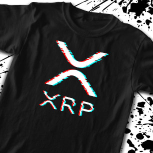 暗号通貨XRPグリッチ暗号通貨ミーム Tシャツ