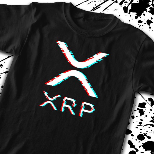 暗号通貨XRPグリッチ暗号通貨ミーム Tシャツ