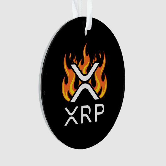 暗号通貨XRP暗号オレンジの炎の炎の融解 オーナメント (正面)