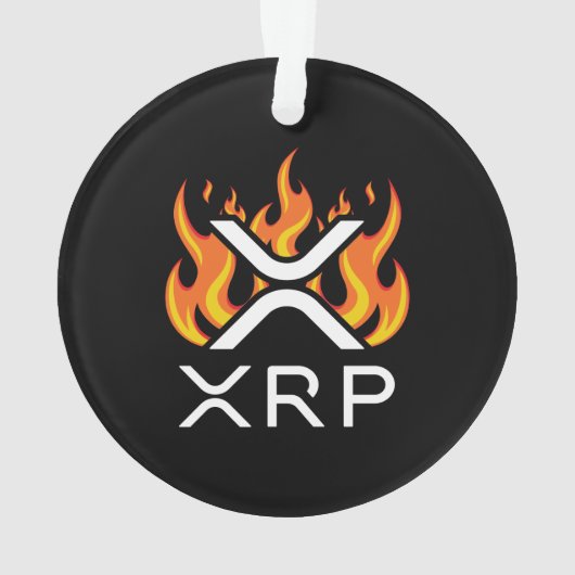暗号通貨XRP暗号オレンジの炎の炎の融解 オーナメント (裏面)
