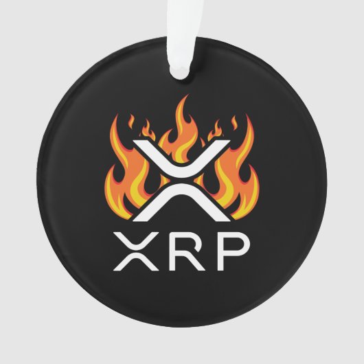 暗号通貨XRP暗号オレンジの炎の炎の融解 オーナメント (正面)