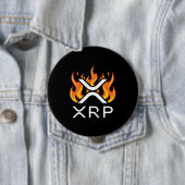 暗号通貨XRP暗号オレンジの炎の炎の融解 缶バッジ (インサイチュ)