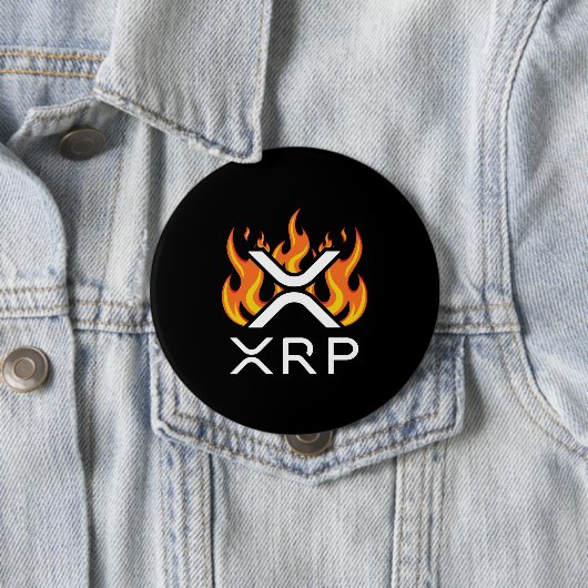 暗号通貨XRP暗号オレンジの炎の炎の融解 缶バッジ (インサイチュ)