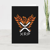 暗号通貨XRP暗号オレンジ上昇フェニックス カード (正面)