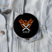 暗号通貨XRP暗号オレンジ上昇フェニックス 缶バッジ (インサイチュ)