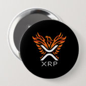 暗号通貨XRP暗号オレンジ上昇フェニックス 缶バッジ (正面&裏面)