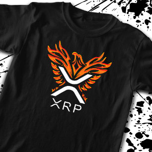 暗号通貨XRP暗号オレンジ上昇フェニックス Tシャツ