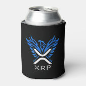 暗号通貨XRP暗号ロゴブルーライジングフェニックス 缶クーラー (缶正面)