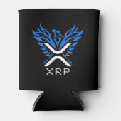 暗号通貨XRP暗号ロゴブルーライジングフェニックス 缶クーラー (正面)