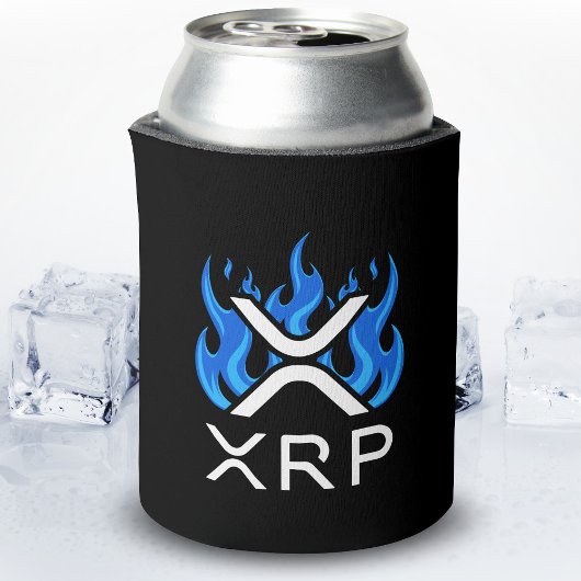 暗号通貨XRP Crypto Blue Flames Fire Melt 缶クーラー