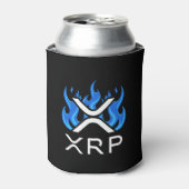 暗号通貨XRP Crypto Blue Flames Fire Melt 缶クーラー (缶正面)