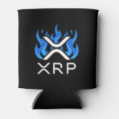 暗号通貨XRP Crypto Blue Flames Fire Melt 缶クーラー (正面)