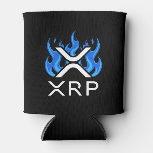暗号通貨XRP Crypto Blue Flames Fire Melt 缶クーラー (正面)