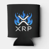暗号通貨XRP Crypto Blue Flames Fire Melt 缶クーラー (裏面)