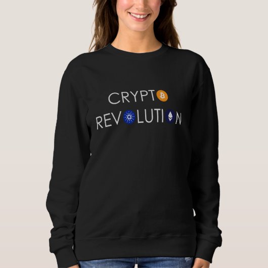 暗号革命のHodl Cryptocurrency Btc Eth Ada スウェットシャツ (正面)