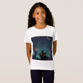 暗夜 |ハロウィーン |家幽霊のよく出る屋 Tシャツ (正面フル)