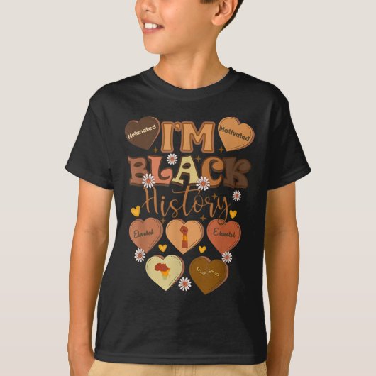 暗意欲を起こ色の教育を受けた黒人歴史月間 Tシャツ (正面)