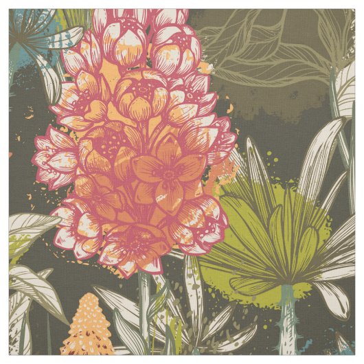 暗数々の色アフリカ抽象芸術花柄 ファブリック (見本)