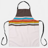 暗数々の色ヴィンテージスタイルストライプ エプロン (正面)