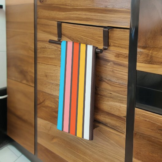 暗数々の色ヴィンテージスタイルストライプ キッチンタオル