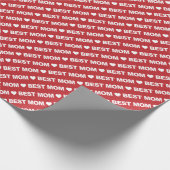 暗最高の赤の上で母が白 ラッピングペーパー (角)