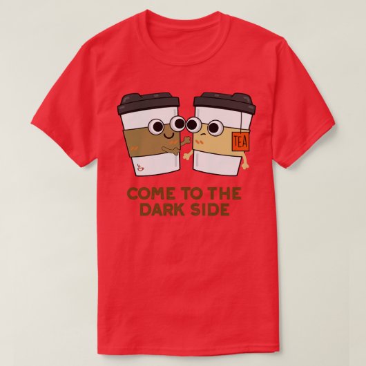暗来い側にかわいいコーヒーティーパン Tシャツ (デザイン正面)