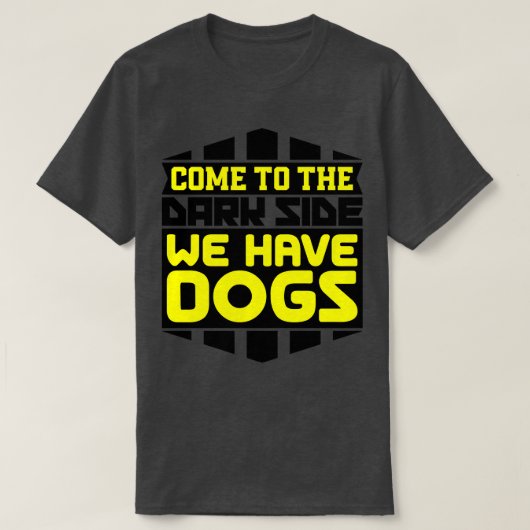暗来い方まで犬がいる Tシャツ (デザイン正面)
