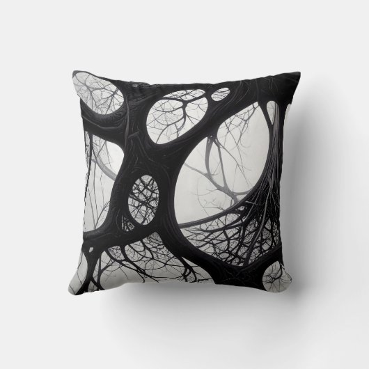 暗根オーガニック抽象芸術型枕 クッション (裏面)