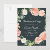 暗水カラーユーカリリース卒業パーティー インビテーションポストカード (正面/裏面)