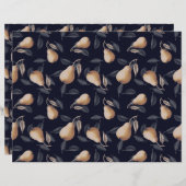 暗淡い色のい背景に黄色い梨 (正面/裏面)